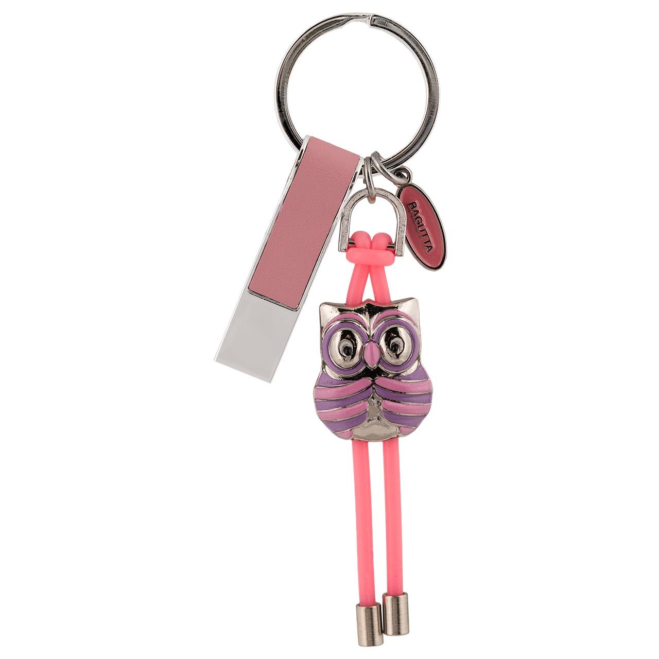 PORTACHIAVI CON MEMORIA USB GUFO ROSA